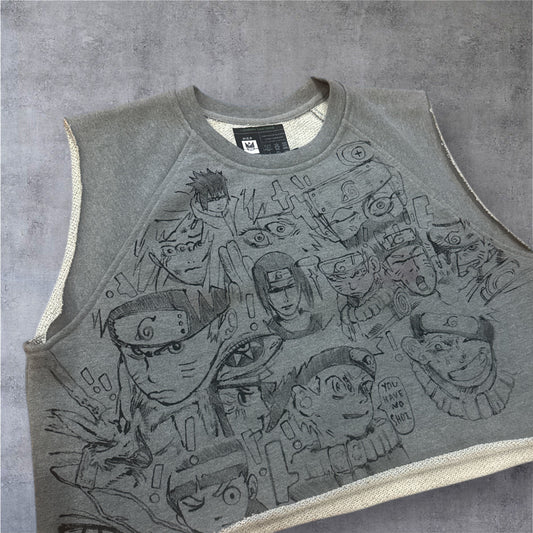 Custom hand painted 1 of 1 “Naruto” Crop top