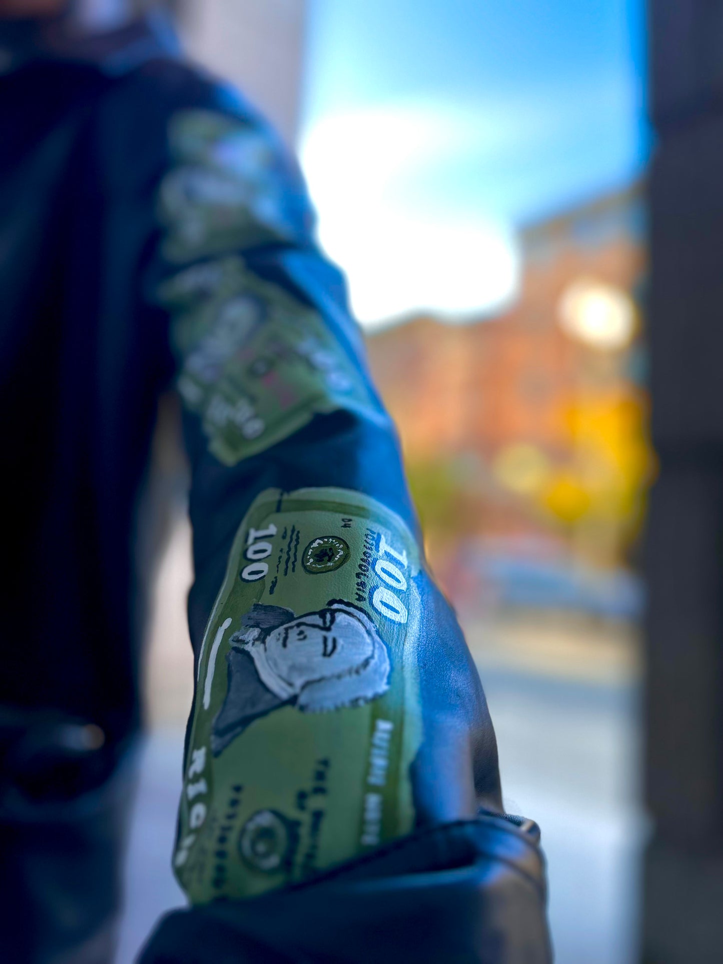 “MONEY” Learher jacket
