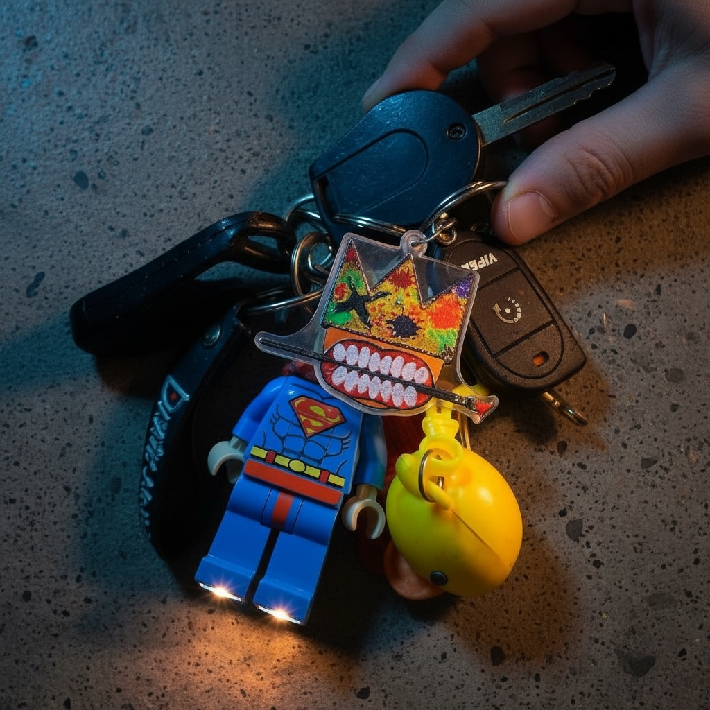 London Customs crown logo keychain