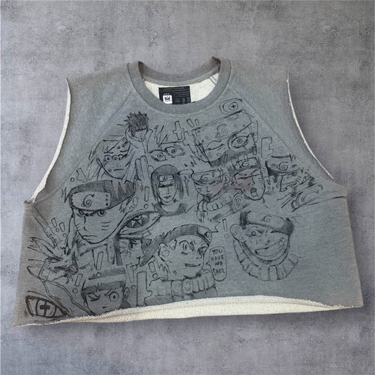 Custom hand painted 1 of 1 “Naruto” Crop top