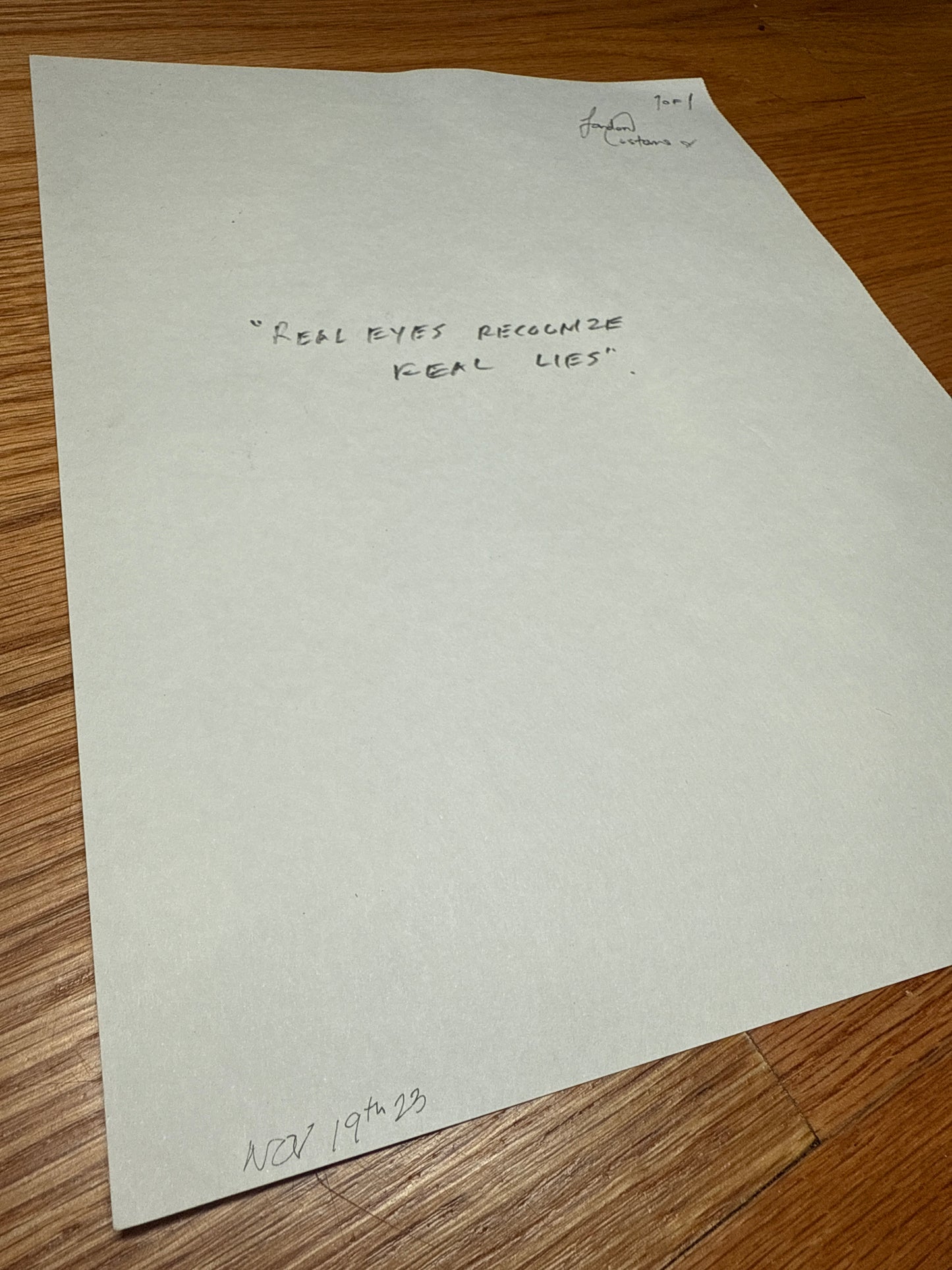 “Real Eyes” Original Art