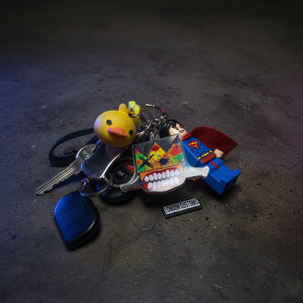 London Customs crown logo keychain