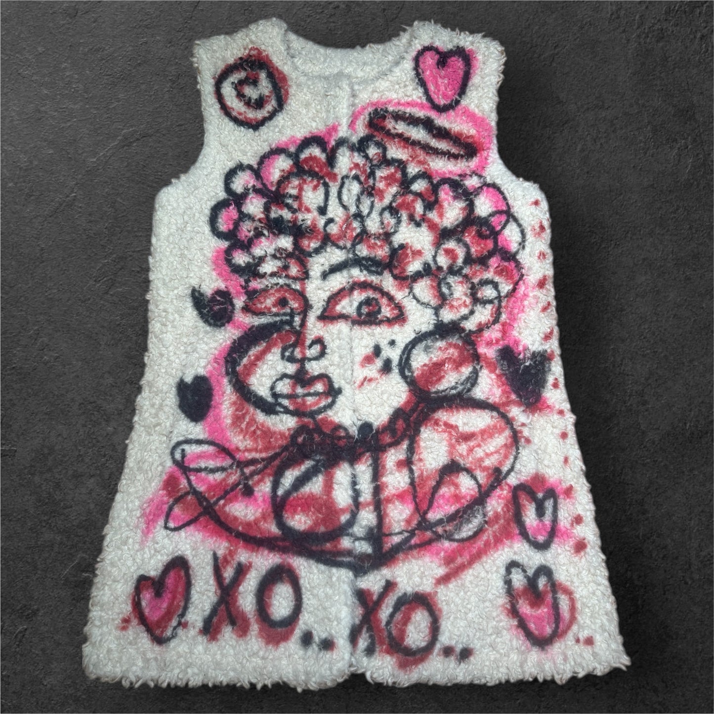 Custom hand painted 1 of 1 Sherpa vest