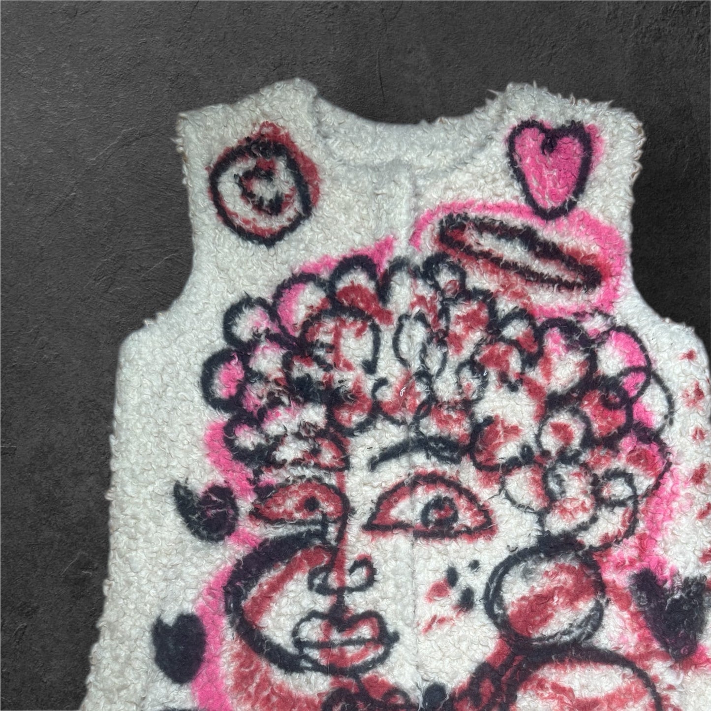 Custom hand painted 1 of 1 Sherpa vest