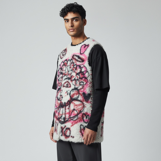 Custom hand painted 1 of 1 Sherpa vest