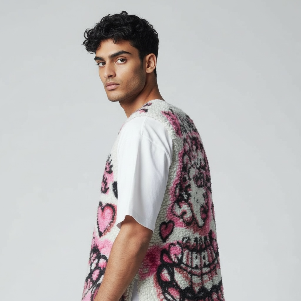 Custom hand painted 1 of 1 Sherpa vest