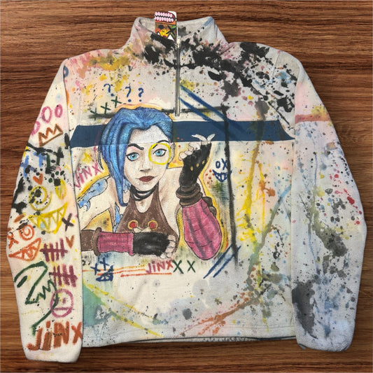 CUSTOM “ARCANE” JINX ZIP CREWNECK